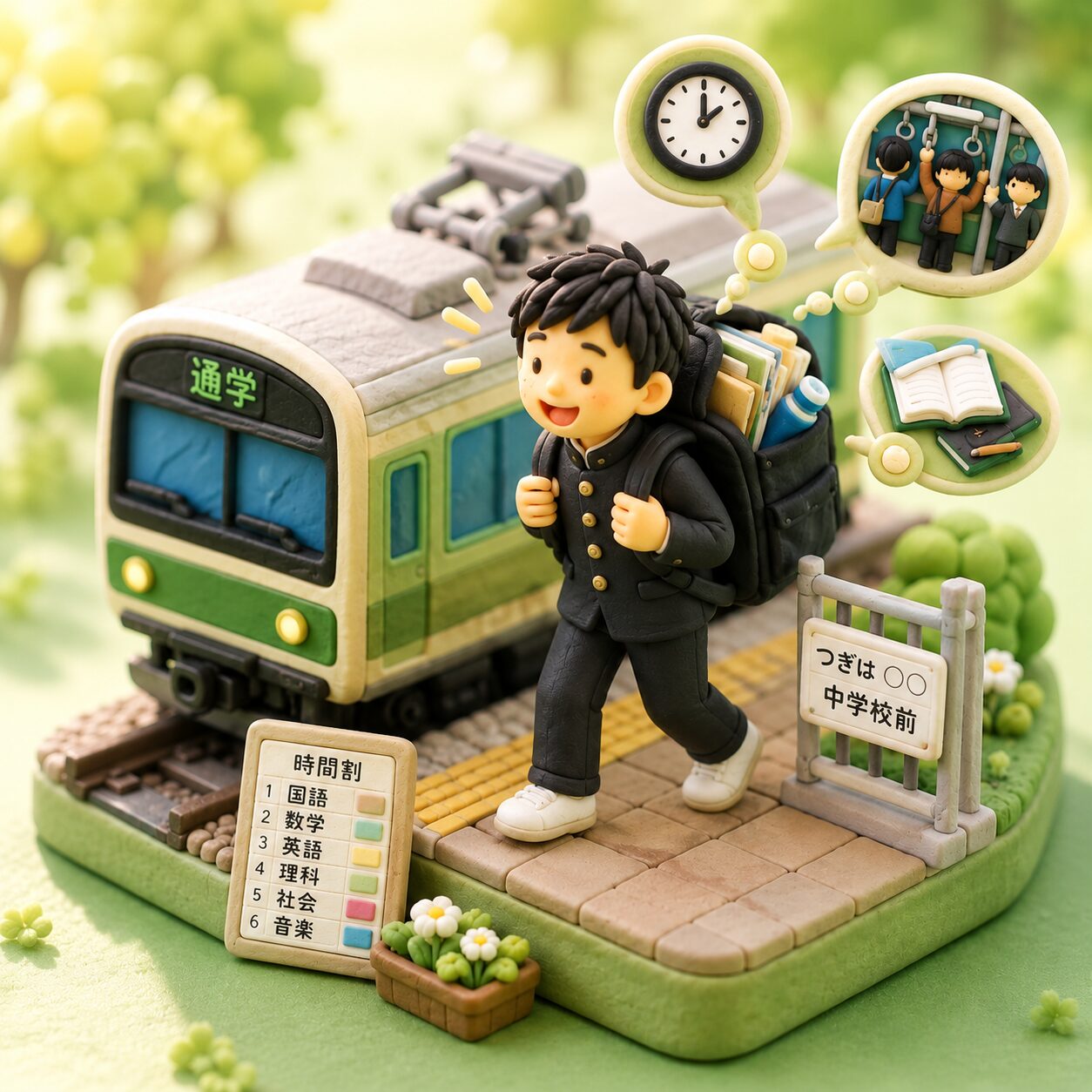 長距離の通学イメージ